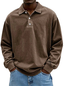 Langarm-Polo Smart-Casual – Braun
