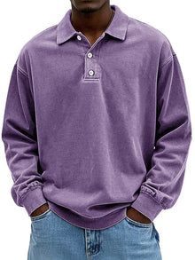 Langarm-Polo Smart-Casual – Violett