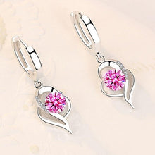 Florale Ohrringe aus 925 Sterling Silber und Zirkonia – Rosa