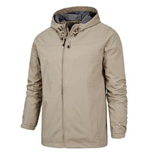 Moderne Dünne Softshelljacke mit Kapuze für Herren | Ideal für den Winter – Beige