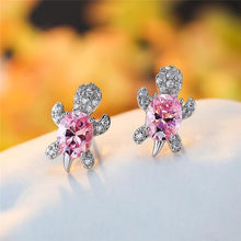Meeresschildkröte Ohrringe aus Zirkonium und Silber – Rosa
