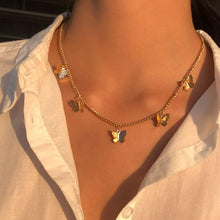Silber- und goldbeschichtete Schmetterlingskette – Gold