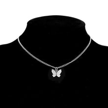 Silber- und goldbeschichtete Schmetterlingskette – Silber 1 Schmetterling