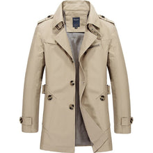 Klassischer Trenchcoat mit kariertem Futter für Männer – Beige