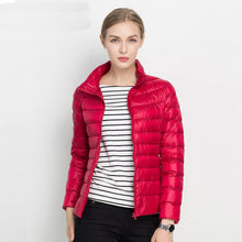 Lara | Damen Warmer Kurzer Steppmantel – Rot
