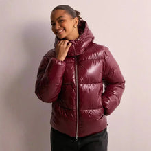 Pufferjacke Winter Damen Kurz – Weinrot