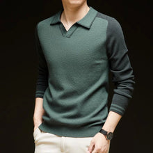 Pullover Herren mit Polokragen – Salbeigrün