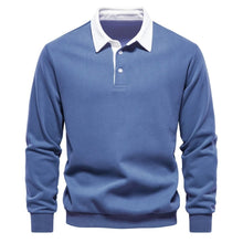 Pullover Herren Regular Fit mit Polokragen – Blau