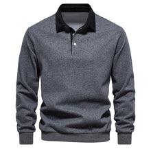 Pullover Herren Regular Fit mit Polokragen – Grau