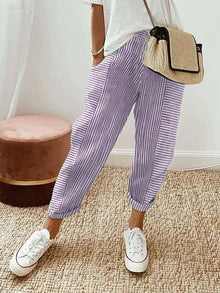 Lena | Gestreifte Hose – Lila