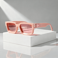 Quadratische Sonnenbrille UV400 mit breitem Rahmen – Rosa