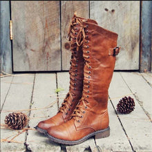 Lena | Damen Hohe Schnürstiefel im Reitstil – Braun