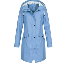 Regenjacke Damen Lang – Blau