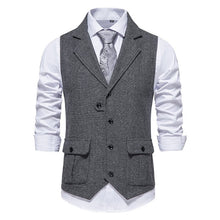 Reinhold | Herren Vintage Weste mit Knöpfen – Dunkelgrau