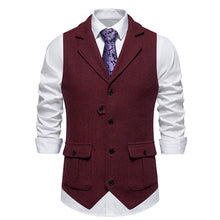 Reinhold | Herren Vintage Weste mit Knöpfen – Weinrot