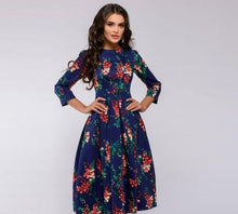 Vintara™ – Elegantes Damenkleid im Retro Stil, Figurbetont & Vielseitig – Violett-Blau