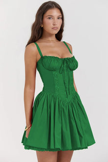 Floreviva™ – Damen Korsettkleid mit Romantischem Rock – Grün