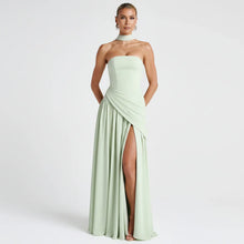 Nathalie | Damen Maxikleid Korsettstil Schaldetail Hoher Schlitz – Korsett Maxi 2026 – Mint