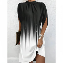 Quirina | Damen Partykleid Fledermausärmel Plissierter Ausschnitt – Party Kleid 2026 – Schwarz und Weiß