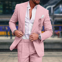 Hilmar - Eleganter Schmale Passform Anzug – Rosa
