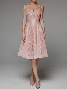 Elegantes A-Linien-Kleid | Spaghettiträger | Femininer Chic – Rosa