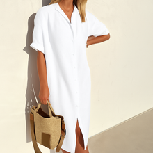 Rosalba | Damen Hemdkleid mit Knöpfen – Weiß