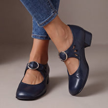 Kausar - Bequeme Leder Schuhe – Marineblau