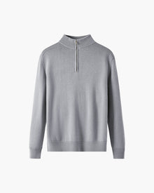 Weston | Half Zip Stehkragen Herrenpullover aus Merinowolle – Grau