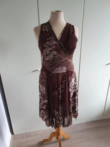 Asymmetrisches Midikleid mit böhmischem Charme für Frauen – Braun
