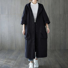 Trenchcoat Damen | Oversize Mit Taschen Und Kapuze – Schwarz