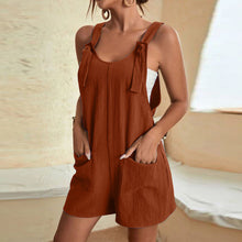 Kurzer Jumpsuit mit Bindeträgern | Lässig & Bequem | Sommer-Must-have – Braun