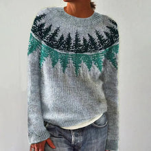 Tanja | Retro-Pullover für die goldene Herbstzeit – Hellblau / Grün