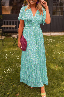 Sandra™ | Elegantes Maxikleid mit V-Ausschnitt – Grün