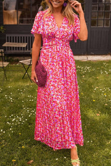 Sandra™ | Elegantes Maxikleid mit V-Ausschnitt – Rosa