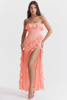 Flowessa™ – Abendkleid Damen mit Fließender Silhouette und Zeitloser Eleganz – Rosa