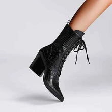 Schnürboots Damen – Schwarz