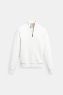 Minimalistischer Sweatshirt mit Reißverschlusskragen – Weiß
