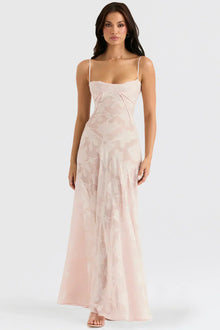 Corsalina™ – Damen Maxikleid Sommer mit Eleganter Corsage – Rosa