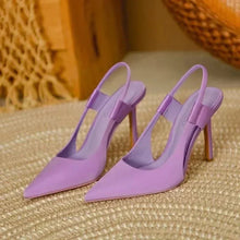 Slingpumps Damen mit Spitze und Absatz – Lila