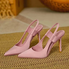 Slingpumps Damen mit Spitze und Absatz – Rosa