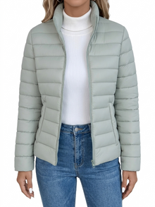 Loryta – Gesteppte Pufferjacke mit Stehkragen Und Reißverschluss – Grün