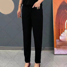 Ericka | Rostrote Leinenhose für Damen – Schwarz
