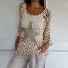 Jiah™ | Sternenhimmel Strick-Top – Apricot