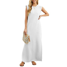 Levi | Knitterfreies Freizeitkleid mit geschlitztem Saum – Weiß