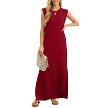 Levi | Knitterfreies Freizeitkleid mit geschlitztem Saum – Rot