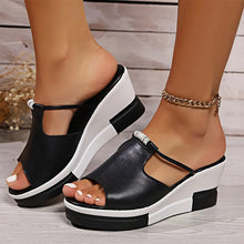 Maricris - Elegante Keil Pantoletten Damen – Schwarz