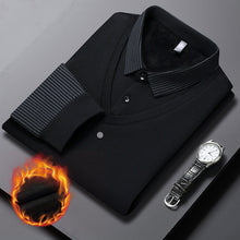 Herren Revers Faux Zweiteiliges Strickhemd – Schwarz