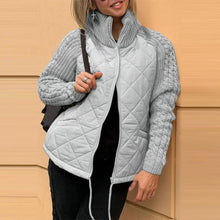Liriane | Stilvolle Steppjacke mit Strickärmeln – Grau