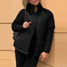 Liriane | Stilvolle Steppjacke mit Strickärmeln – Schwarz