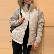 Liriane | Stilvolle Steppjacke mit Strickärmeln – Khaki